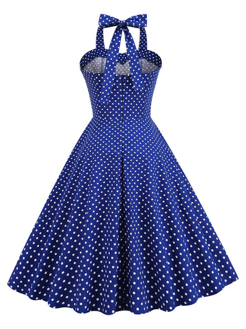 Halter Polka Dots Swing 1950-tallet Kjole